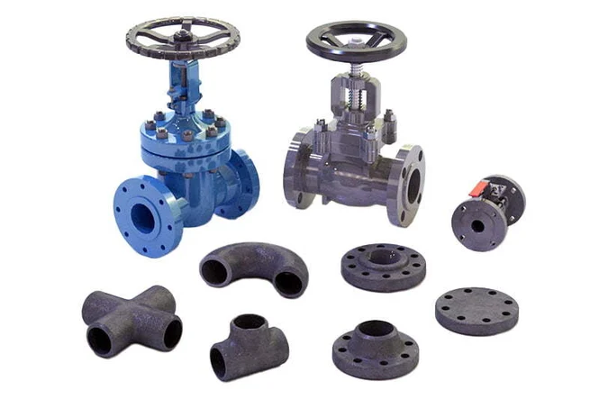 Industrial valves and pipe fittings — assortment