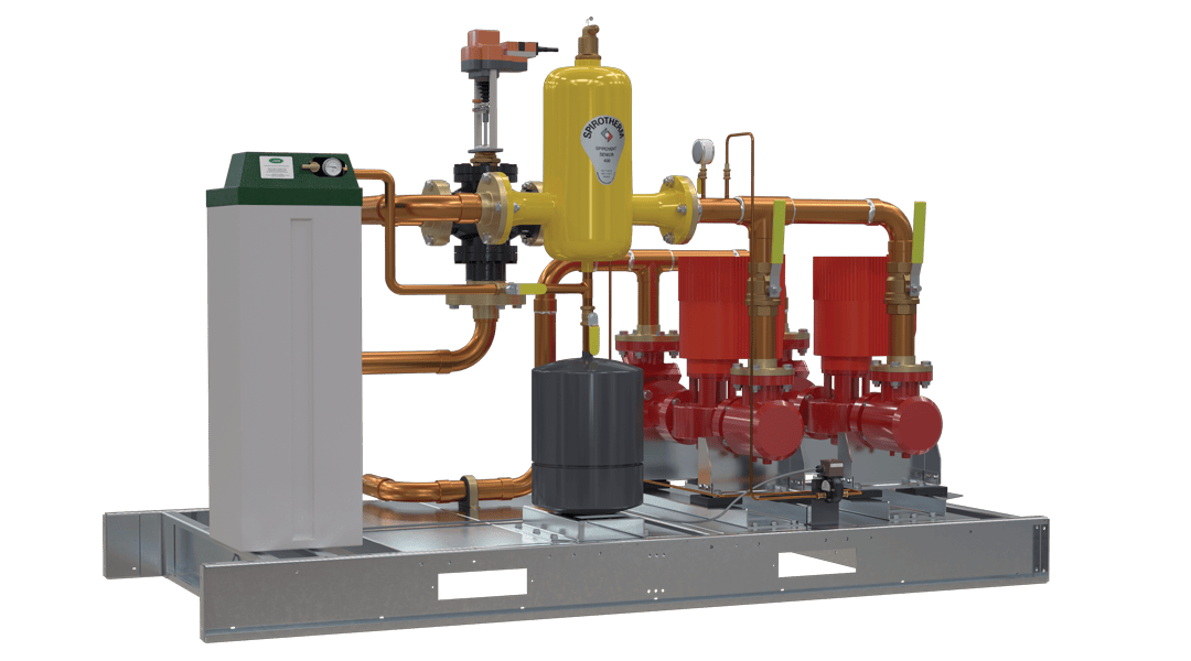 Complete pump system package — side view